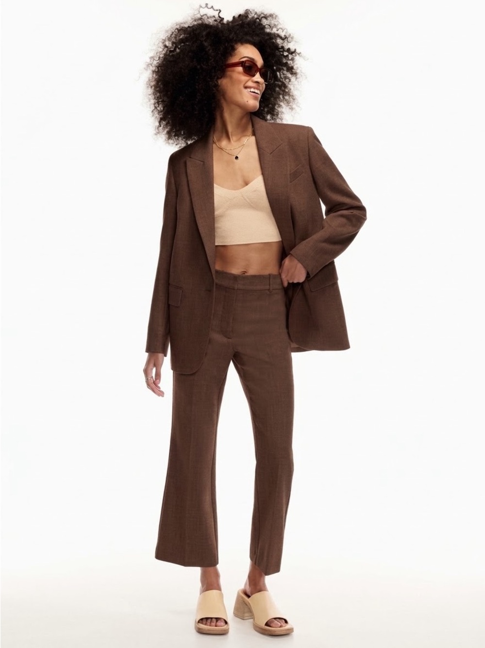 Aritzia Wilfred Vivace Pant Chocolate color size 6